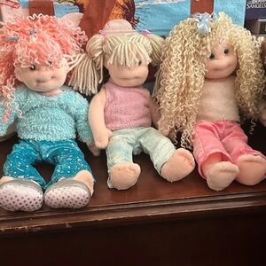 3 Vintage Ty Beenie Bopper Dolls